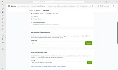 How to Mirror a Calendar?