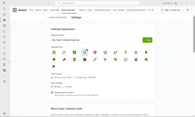 🖥️ Calendar Settings and Customization