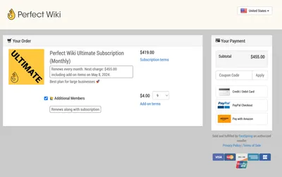 👛 How can I pay for Perfect Wiki?