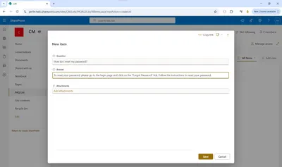 How to Create an FAQ Page in SharePoint with a List Option