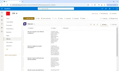 How to Create an FAQ Page in SharePoint with a List Option