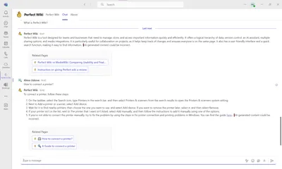 🤖 How to Use Perfect Wiki Knowledge Bot in Teams Personal tab?