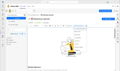 What AI features are offered at Perfect Wiki?