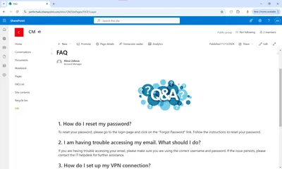 How to Create an FAQ in SharePoint with a Page Option