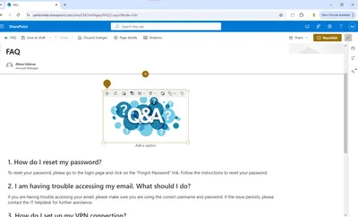 How to Create an FAQ in SharePoint with a Page Option