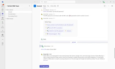 🤖 How to Use Perfect Wiki Knowledge Bot inside Teams Channel?