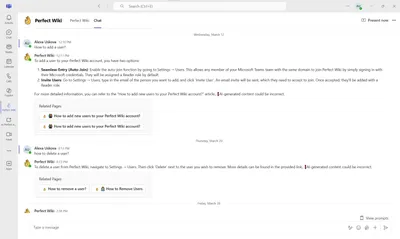What AI features are offered at Perfect Wiki?